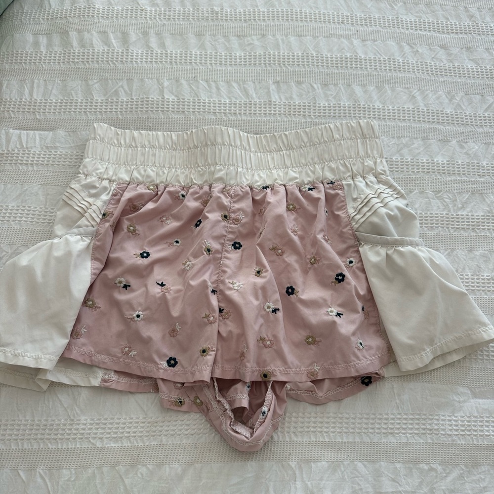 Free People Get Your Flirt On Embroidered Shorts